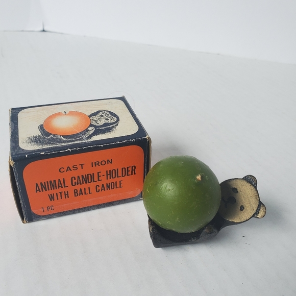 Vintage Cast Iron Animal Panda Candle-Holder - Picture 2 of 9